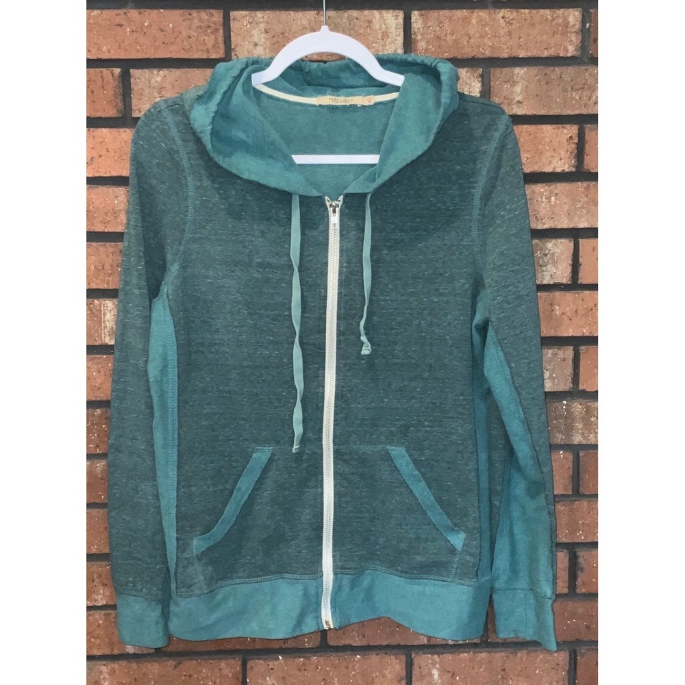 Abbot + Main Venice Beach Mens Teal Green Heathered Full‎ Zip Hoodie Jacket M